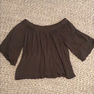 Olive green flowy crop top